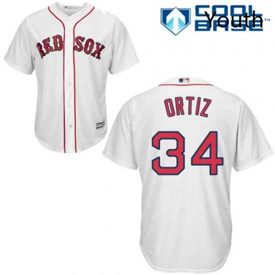 Youth Majestic Boston Red Sox 34 David Ortiz Authentic White Home Cool Base MLB Jersey